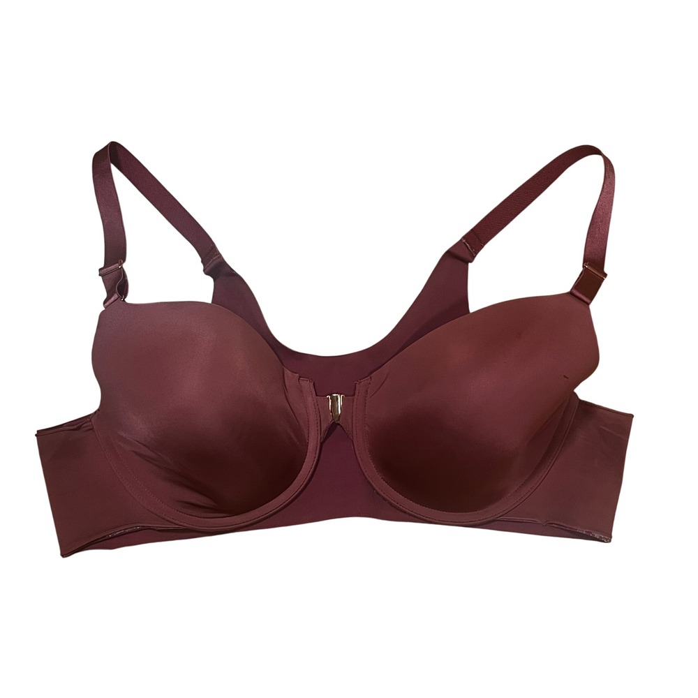Soma Vanishing 360 Perfect Coverage Front Close Bra 40B Burgundy Underwire